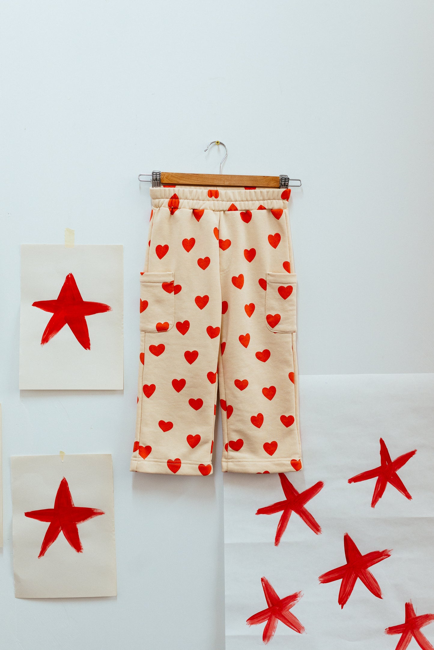 Holiday Pants - Red Hearts