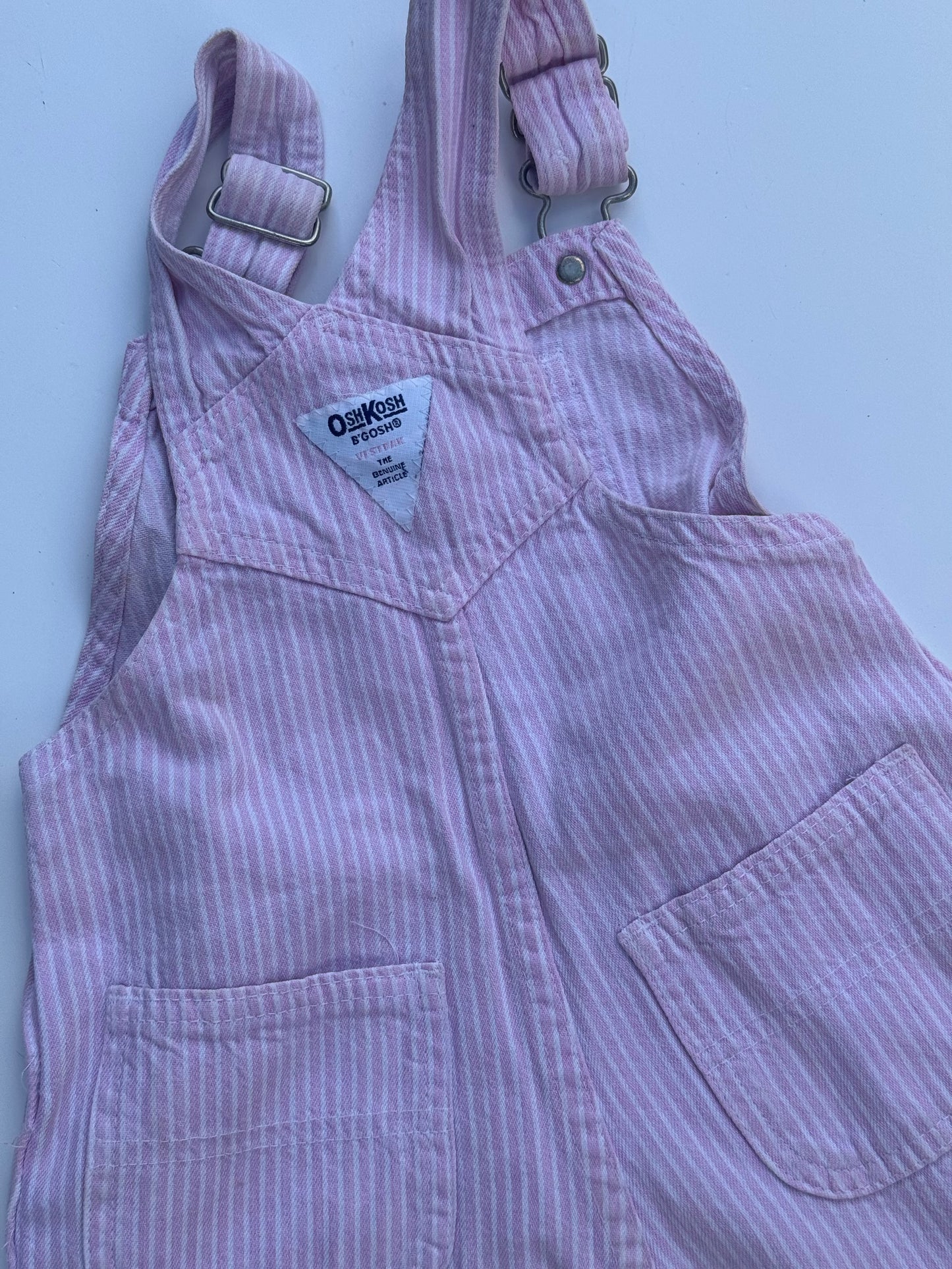 pink stripe Oshkosh overalls - 2/3Y