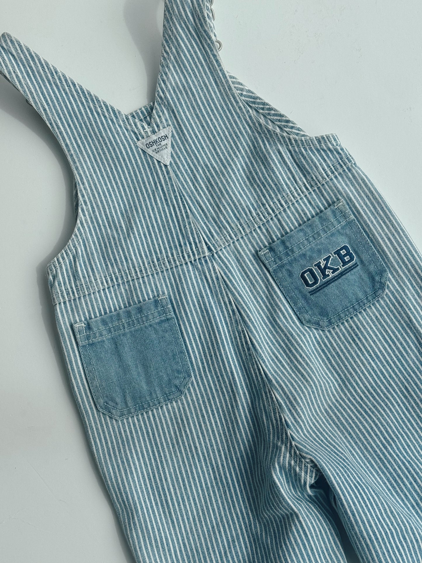 denim stripe Oshkosh overalls - 2 - 4Y