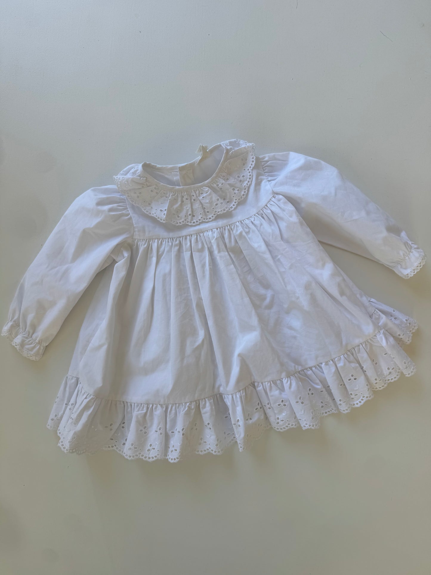 vintage white lace smock dress - 1Y