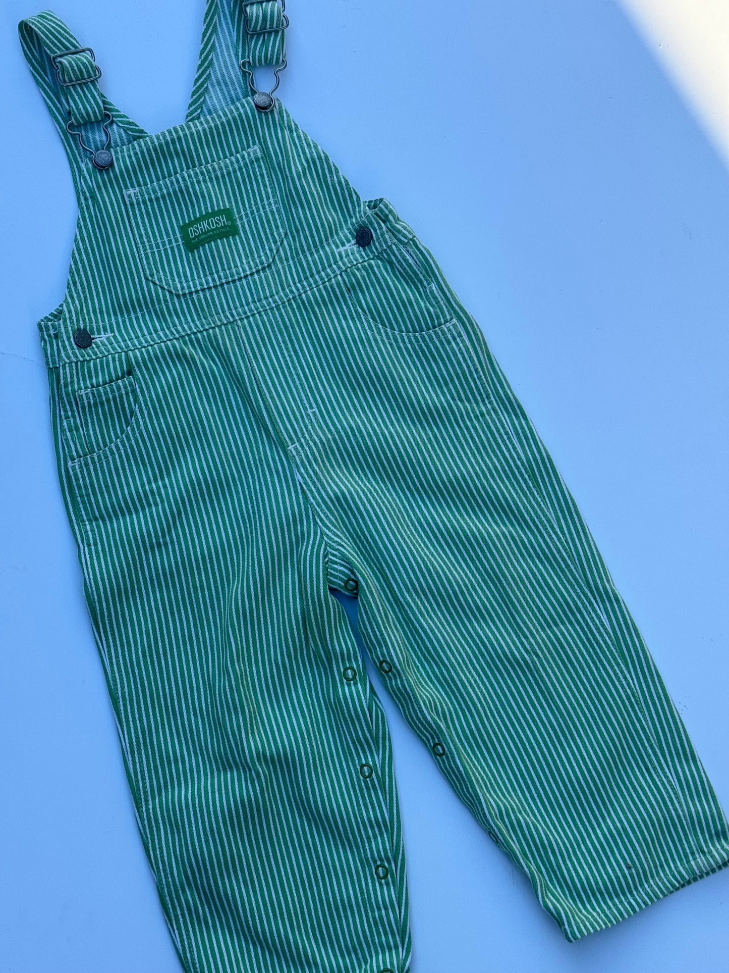 *rare colour - avocado stripe Oshkosh overalls - 2/3Y