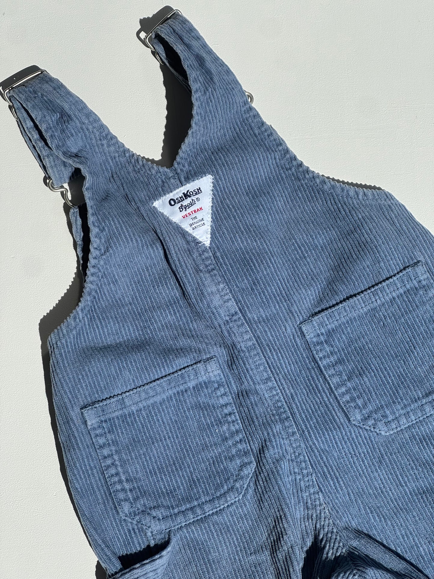 Grey Blue corduroy Oshkosh overalls- 12m