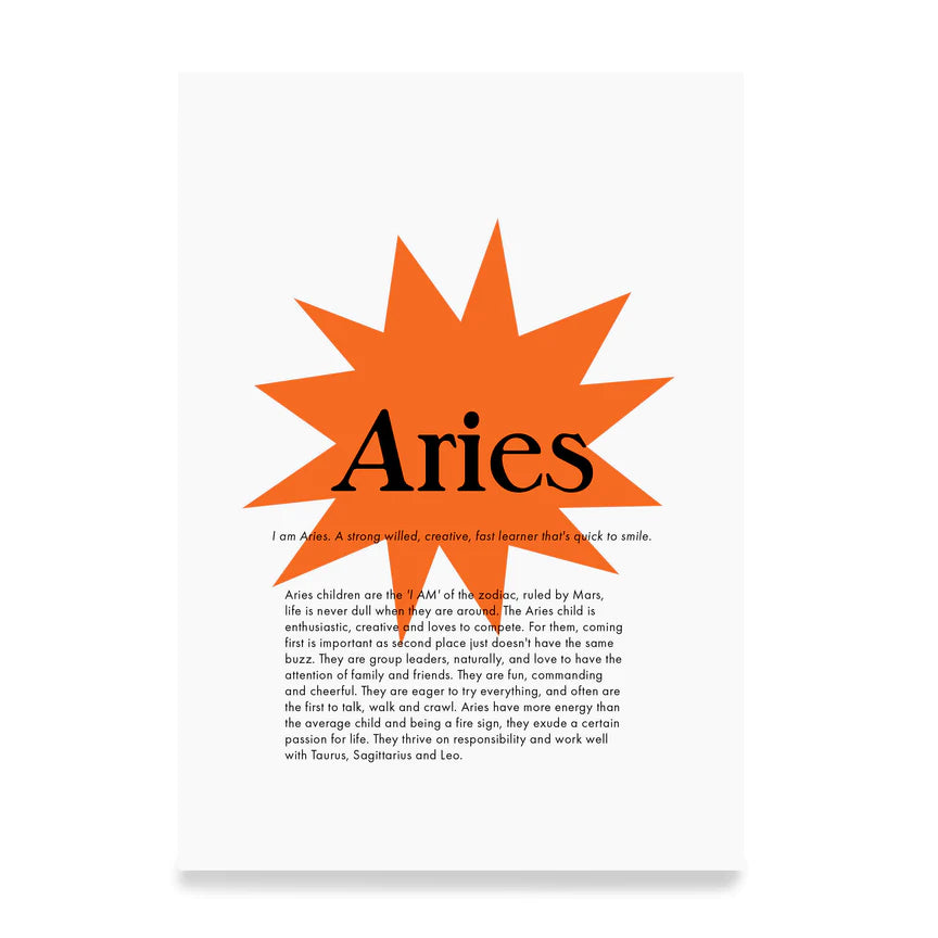 aries zodiac print