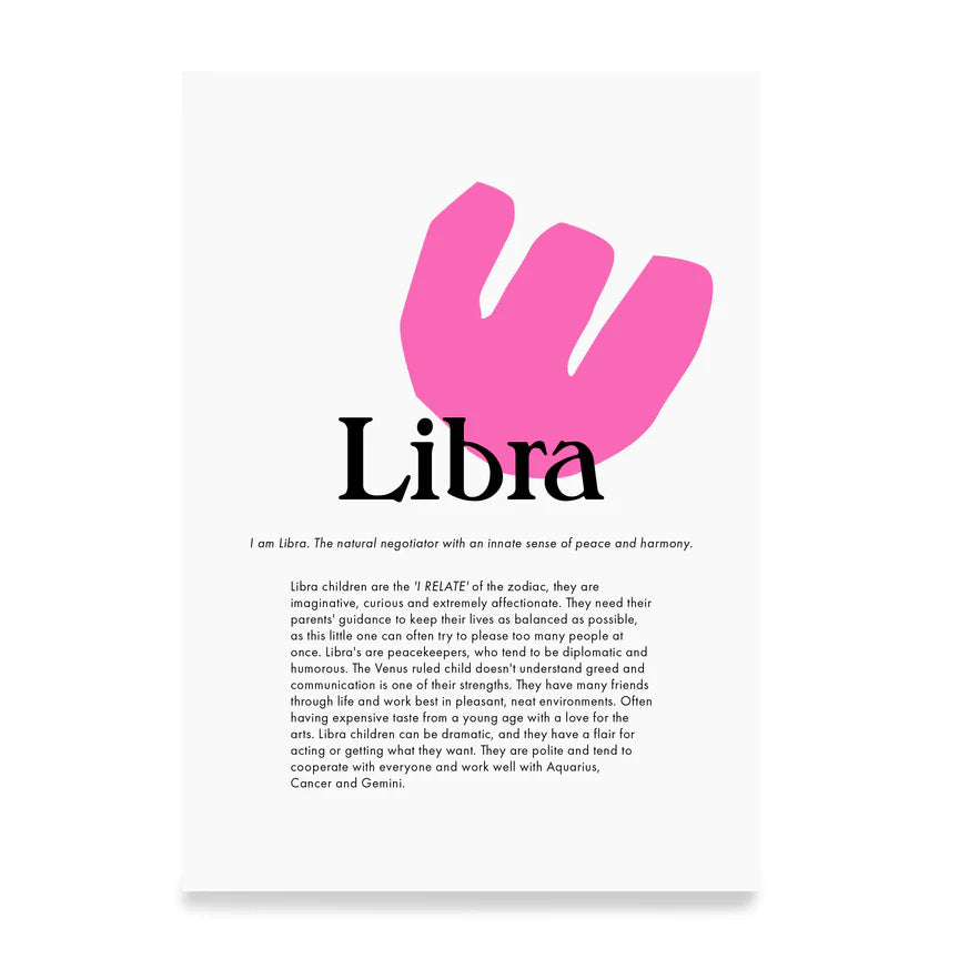 libra zodiac print