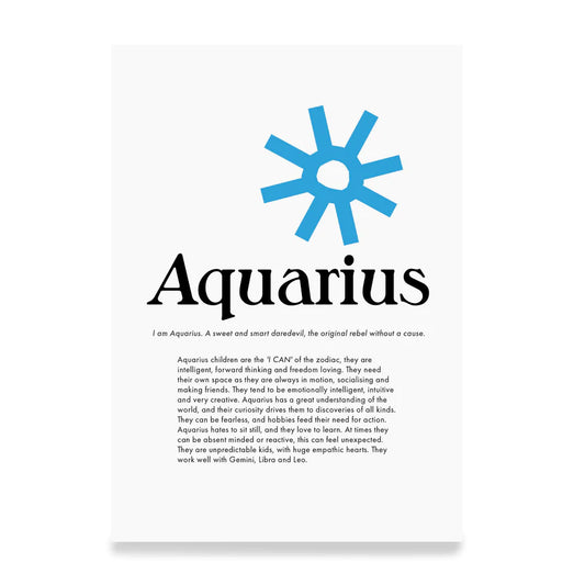 aquarius zodiac print