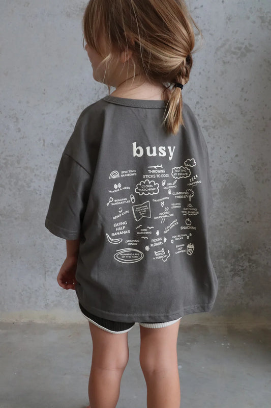 Busy Tee - Charcoal