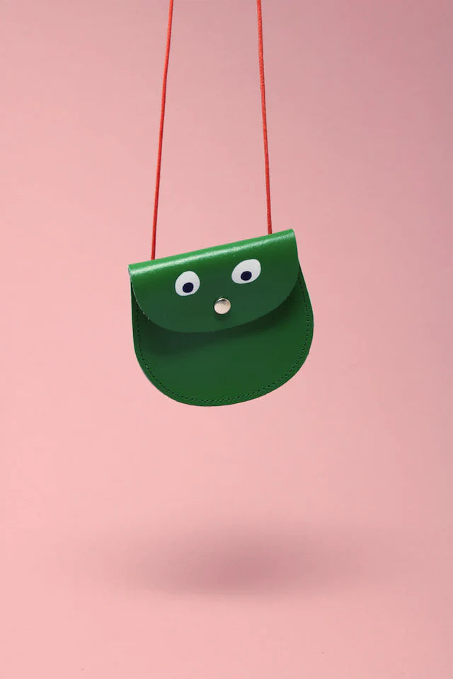 Googly Eye Pocket Purse - bright green