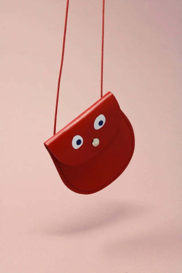 Googly Eye Pocket Purse - red