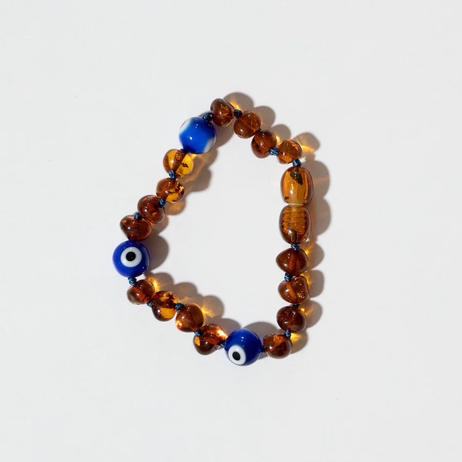 evil eye | baltic amber bracelet 14cm