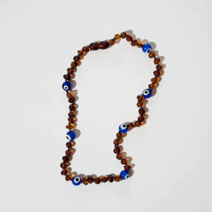 evil eye | baltic amber necklace 32cm