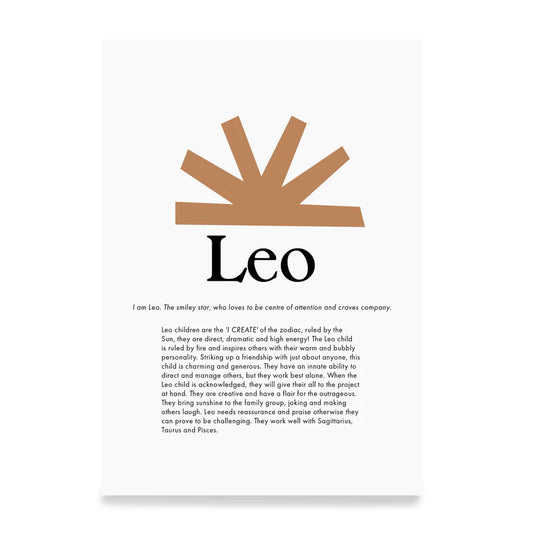 leo zodiac print