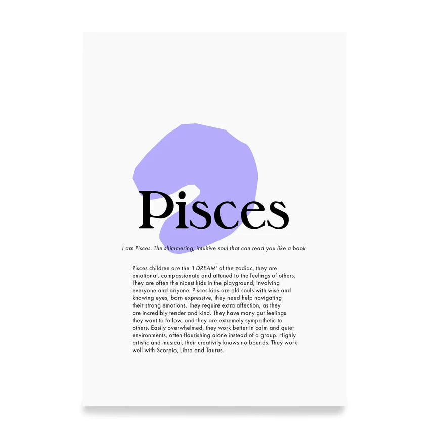 pisces zodiac print