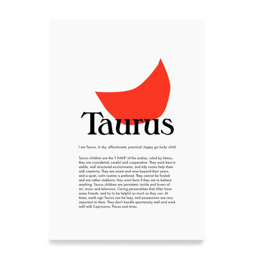 taurus zodiac print