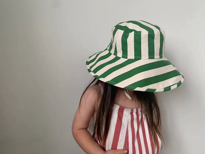 Kids Wide Brim Sun Hat - Green