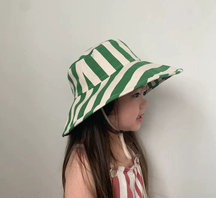 Kids Wide Brim Sun Hat - Green